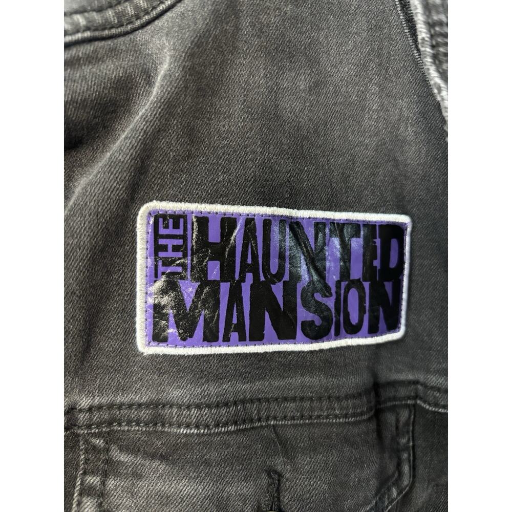 Disney Haunted Mansion Madame Leota Foolish Mortal Black L Denim Jacket Patches - Picture 3 of 12